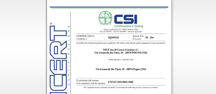Certificazioni